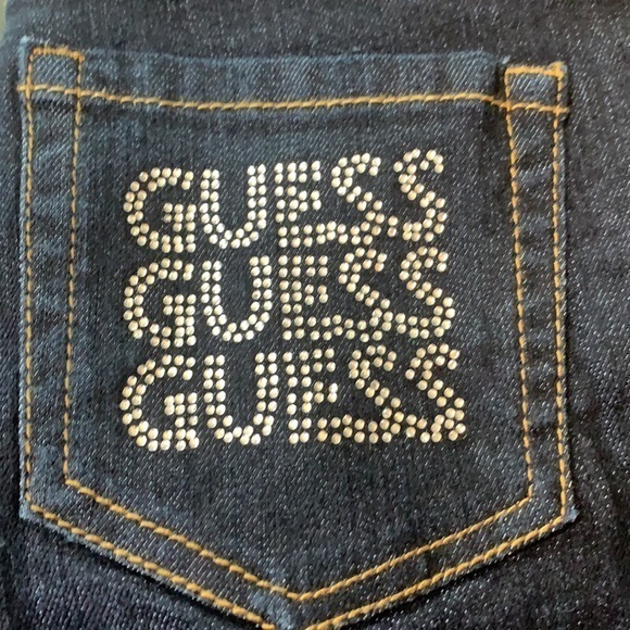 Guess Dark‎ Wash Jeans Sarah Low Rise Skinny Sz 14 - Picture 2 of 12